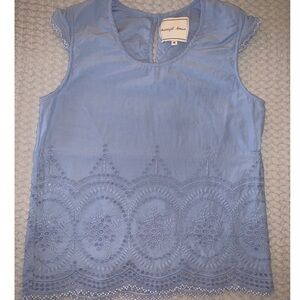 Light Blue Beautiful Stories Embroidered Top